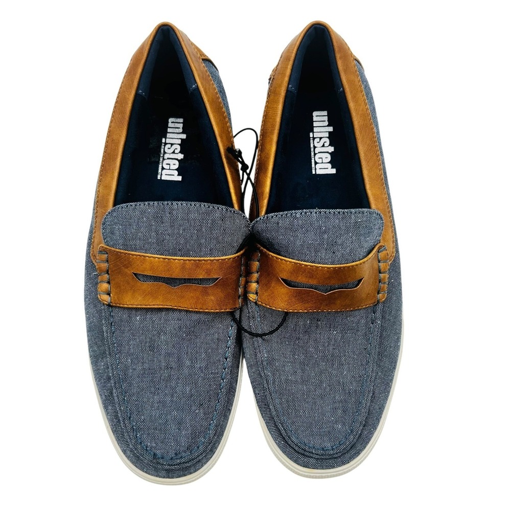 Unlisted Kenneth Cole UN Anchor Men 10 Gray Penny Loafers‎ Slip On Casual Preppy